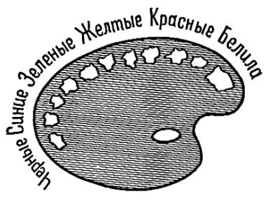 Расположение красок на палитре