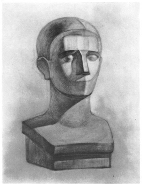Учебный рисунок (модель головы Ф. Дюпюи)