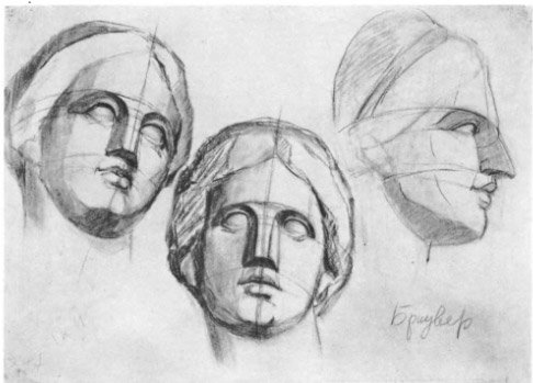 Учебный рисунок голов
