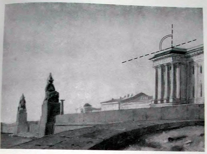 Рисунок автора. Академия художеств. Дальний портик